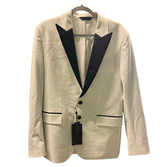 J.Lindeberg Men’s Blazer Western Fringe White Black Rodeo Maximalism Size 48 NWT - Picture 4 of 11